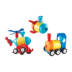 AreYouGame 1-2-3 Build It! Rocket-Train-Helicopter - Creative Toddler Play Set* Preschool Education Toys & Activities|Preschool Building Sets & Blocks
