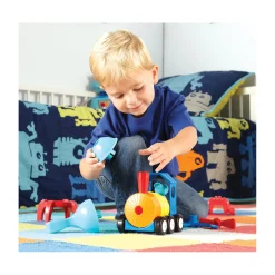 AreYouGame 1-2-3 Build It! Rocket-Train-Helicopter - Creative Toddler Play Set* Preschool Education Toys & Activities|Preschool Building Sets & Blocks