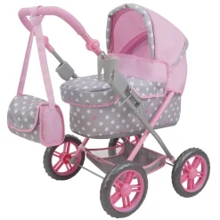 Flat River Group 509 Crew Amanda Doll Pram in Cotton Candy Pink with Polka Dots* Stuffed Animals & Plush Toys