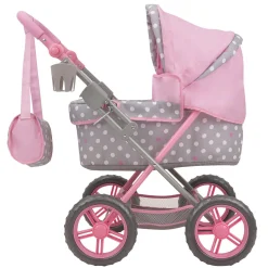 Flat River Group 509 Crew Amanda Doll Pram in Cotton Candy Pink with Polka Dots* Stuffed Animals & Plush Toys