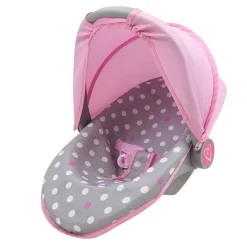 Flat River Group 509 Crew Cotton Candy Pink 3-in-1 Doll Car Seat - Pink, Grey, Polka Dot* Stuffed Animals & Plush Toys
