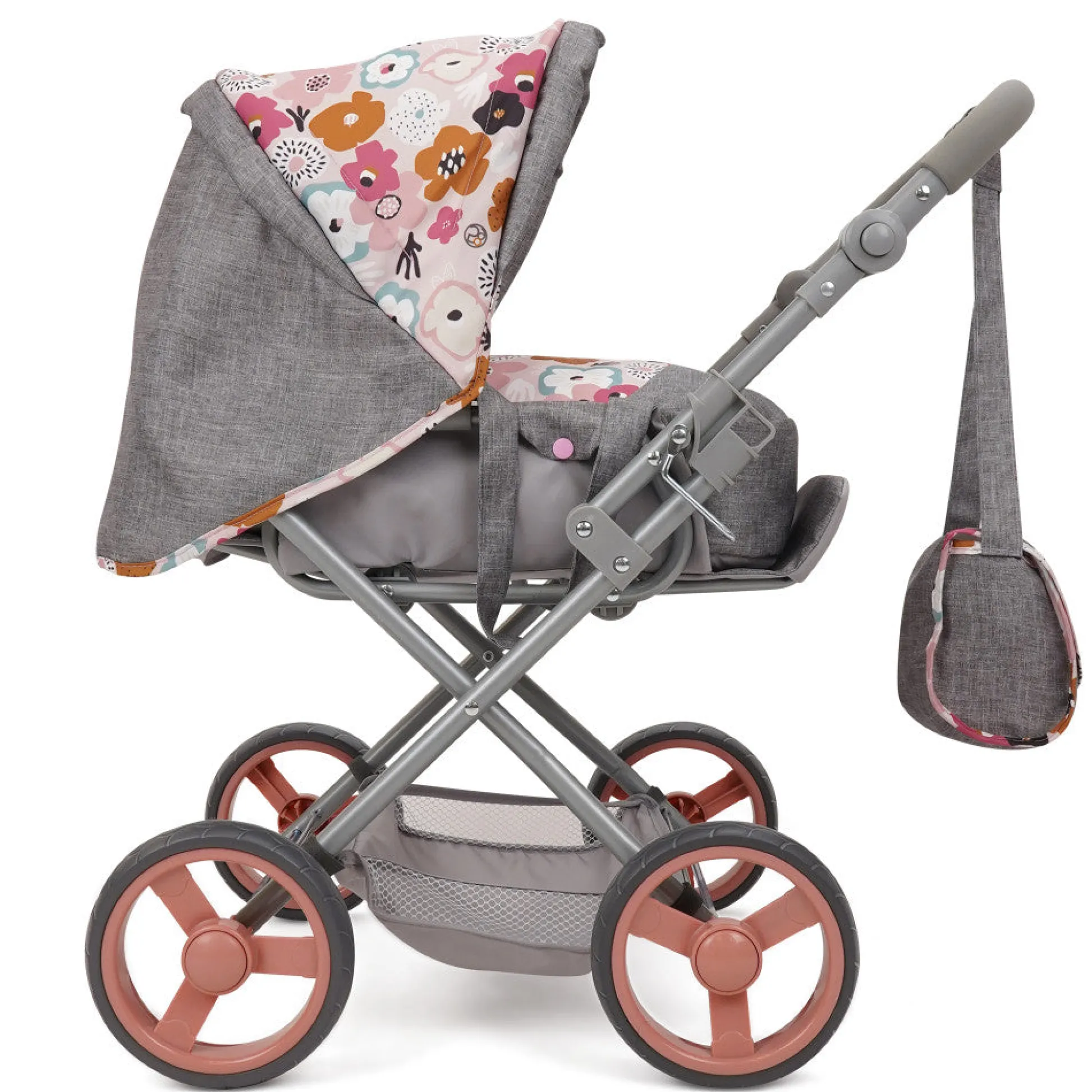 Flat River Group 509 Crew Kelly Deluxe Doll Pram with Melange Flora Design and Matching Bag* Stuffed Animals & Plush Toys