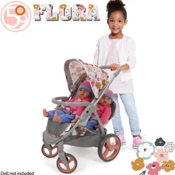Flat River Group 509 Crew Mabelle Duo Twin Doll Stroller - Melange Flora, Ages 3+* Stuffed Animals & Plush Toys