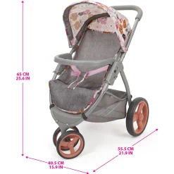 Flat River Group 509 Crew Melange Flora Mabelle 3-Wheel Doll Jogger Stroller, Ages 3+* Stuffed Animals & Plush Toys