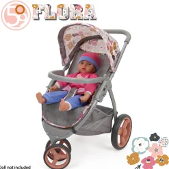 Flat River Group 509 Crew Melange Flora Mabelle 3-Wheel Doll Jogger Stroller, Ages 3+* Stuffed Animals & Plush Toys