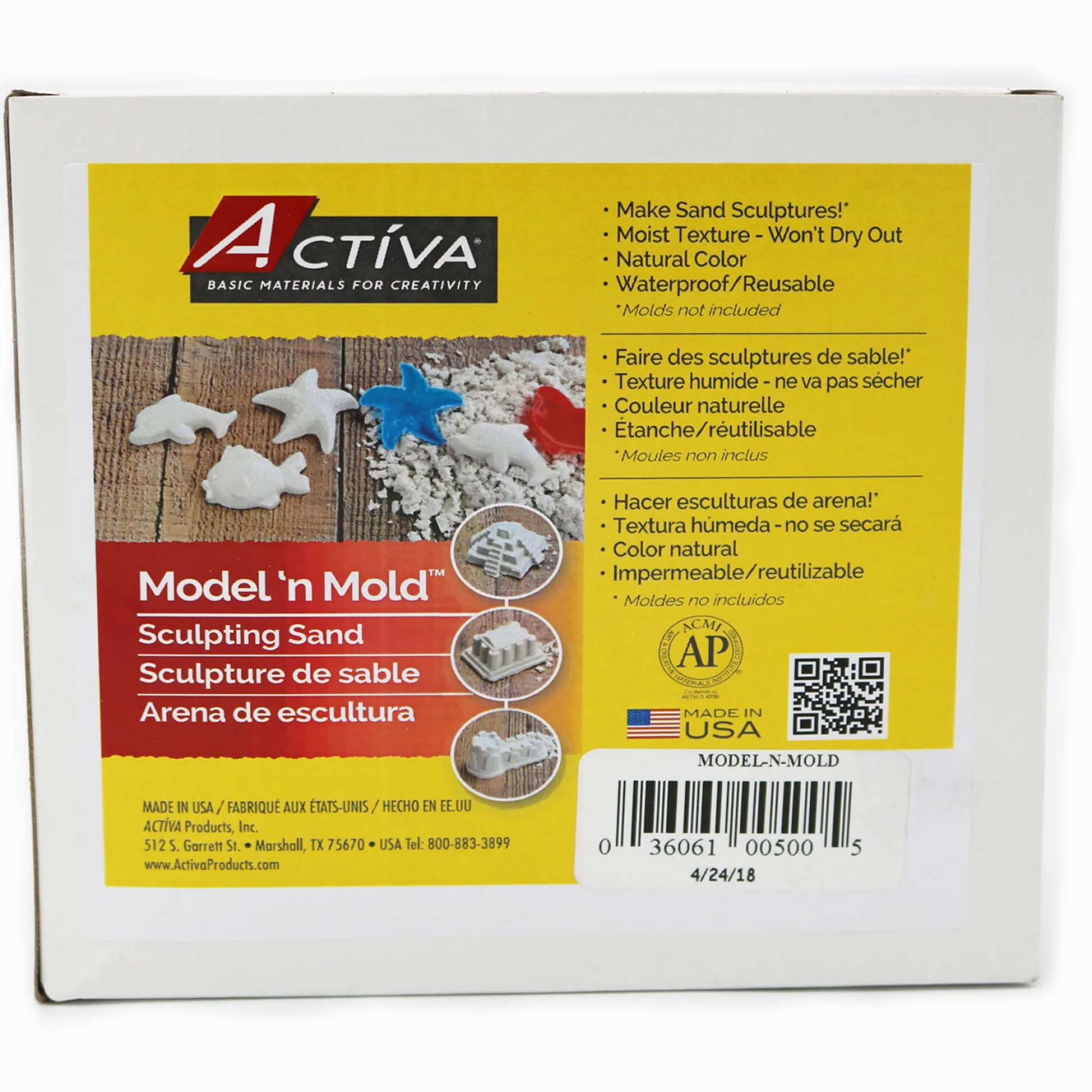 Educators Resource ACTÍVA Model 'n Mold Sculpting Sensory Sand, 3 lbs - Imagination Unearthed!* Clay, Dough & Sand Art