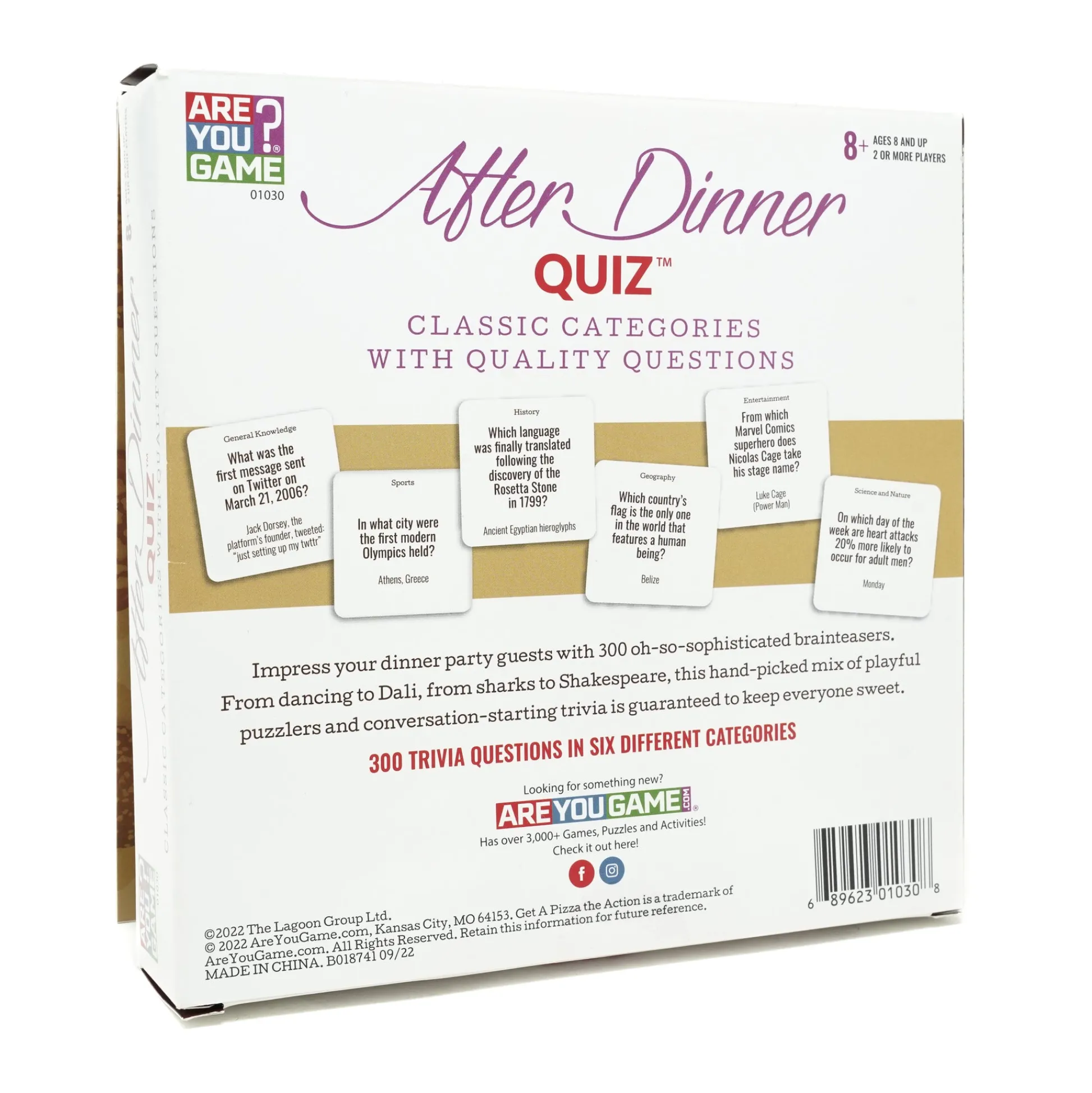 AreYouGame After Dinner Quiz Deluxe Trivia Game Box* Family & Entertainments Games