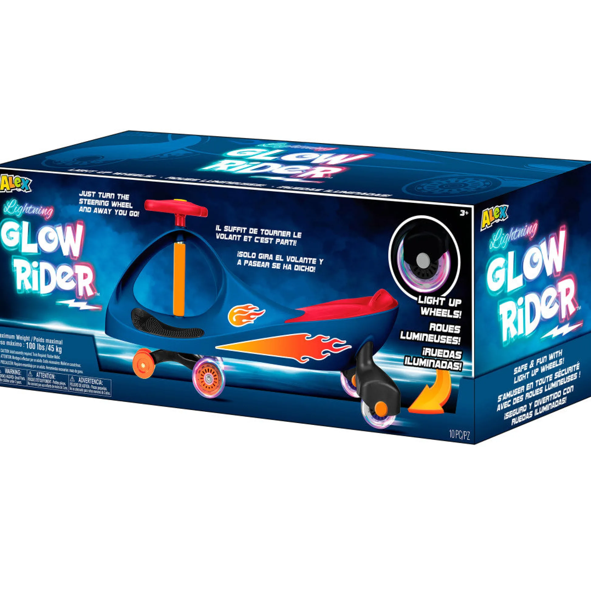 Flat River Group Alex - Lightning Glow Rider - Inertia-Powered Ride-On Toy, Blue & Red* Ride-Ons|Ride-Ons & Push-Pull Toys