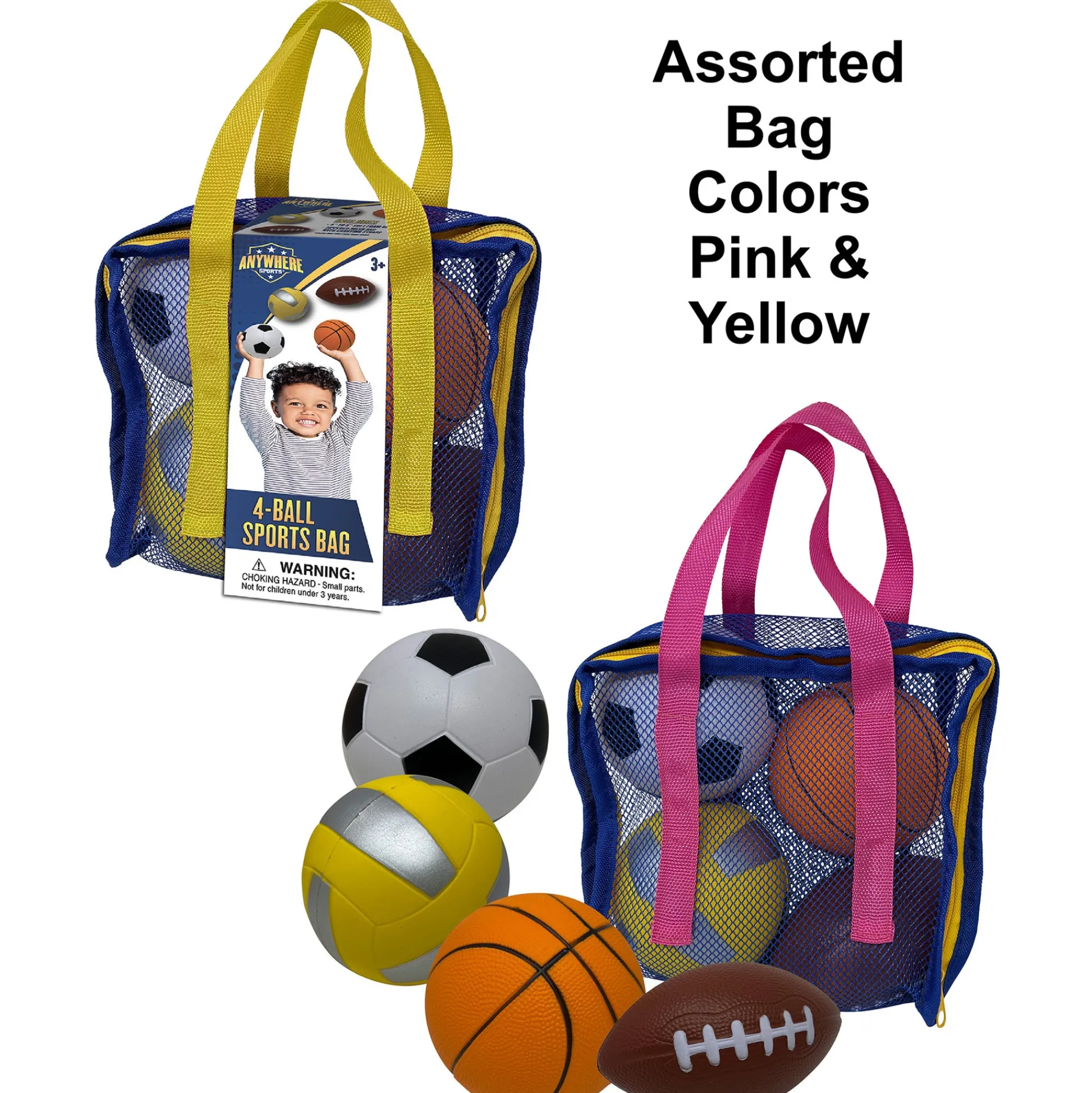 Flat River Group Anywhere Sports Mini Foam Balls 4-Pack Play Set for Kids 3+* Toy Sports