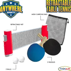 Flat River Group Anywhere Sports Portable Table Tennis Set with Retractable Net* Family & Entertainments Games