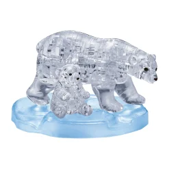 AreYouGame Arctic Adventure 3D Crystal Puzzle - Polar Bear with Cub, 53 Pieces* Puzzles