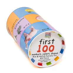 AreYouGame .com First 100 Puzzle Tin - Numbers, Colors, Shapes - 24 Pcs* Puzzles