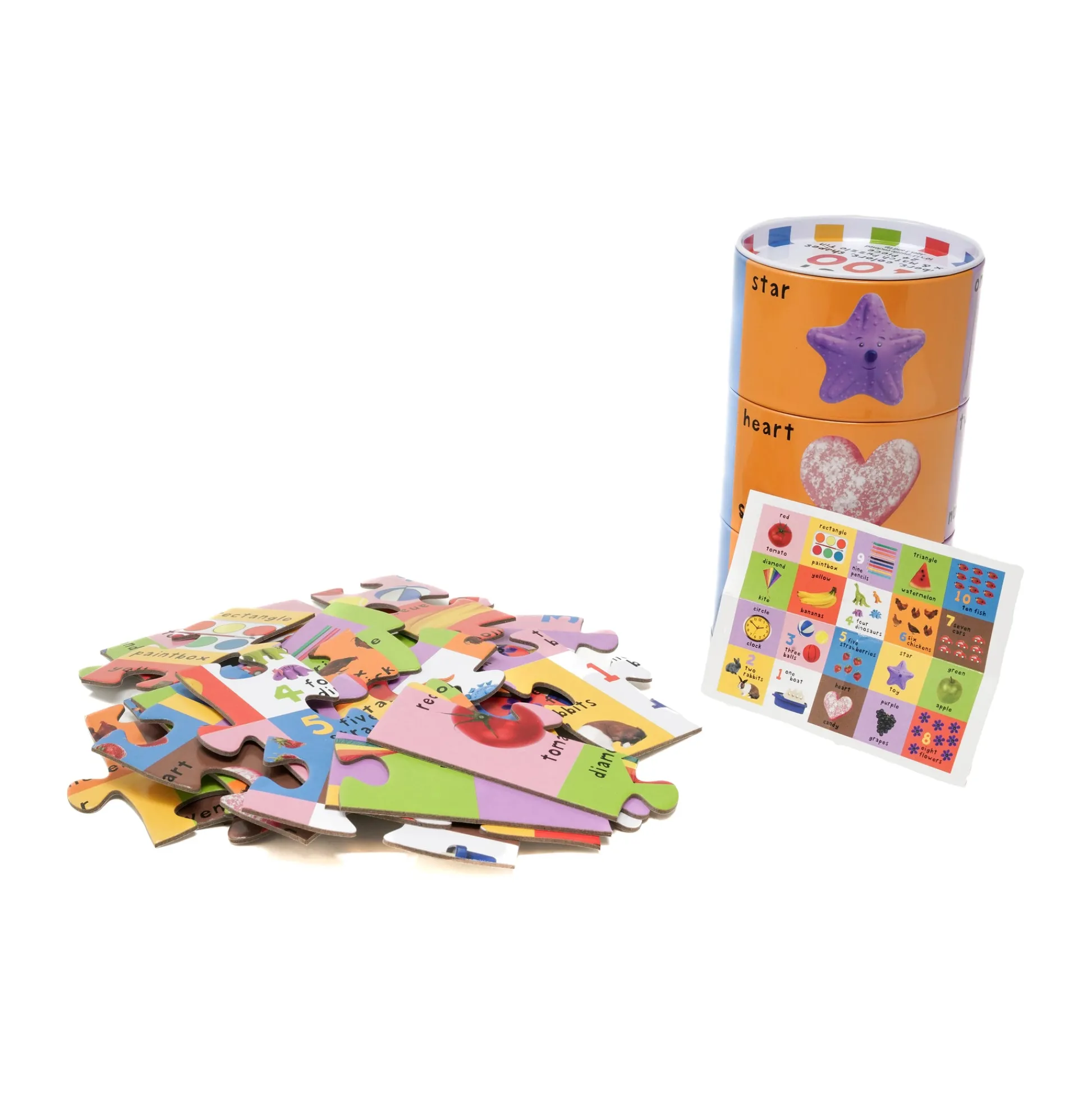 AreYouGame .com First 100 Puzzle Tin - Numbers, Colors, Shapes - 24 Pcs* Puzzles