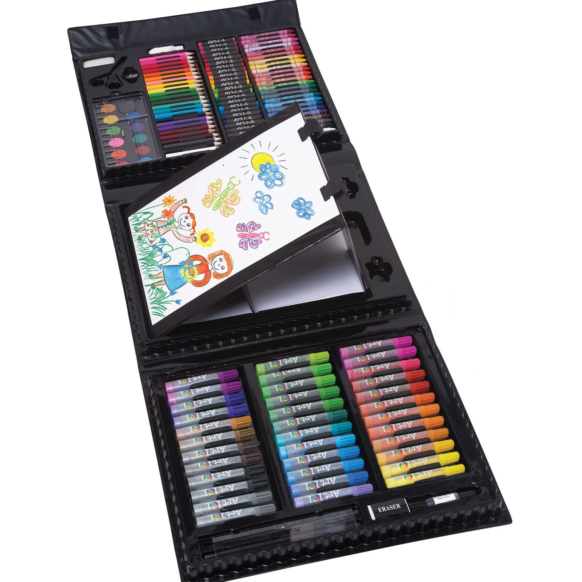 Educators Resource Art 101 Budding Artist 150-Piece Doodle & Color Pop-Up Easel Art Set* Drawing, Color & Painting