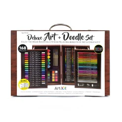 Educators Resource Art 101 Deluxe Art & Doodle Wood 168-Piece Art Set* Drawing, Color & Painting