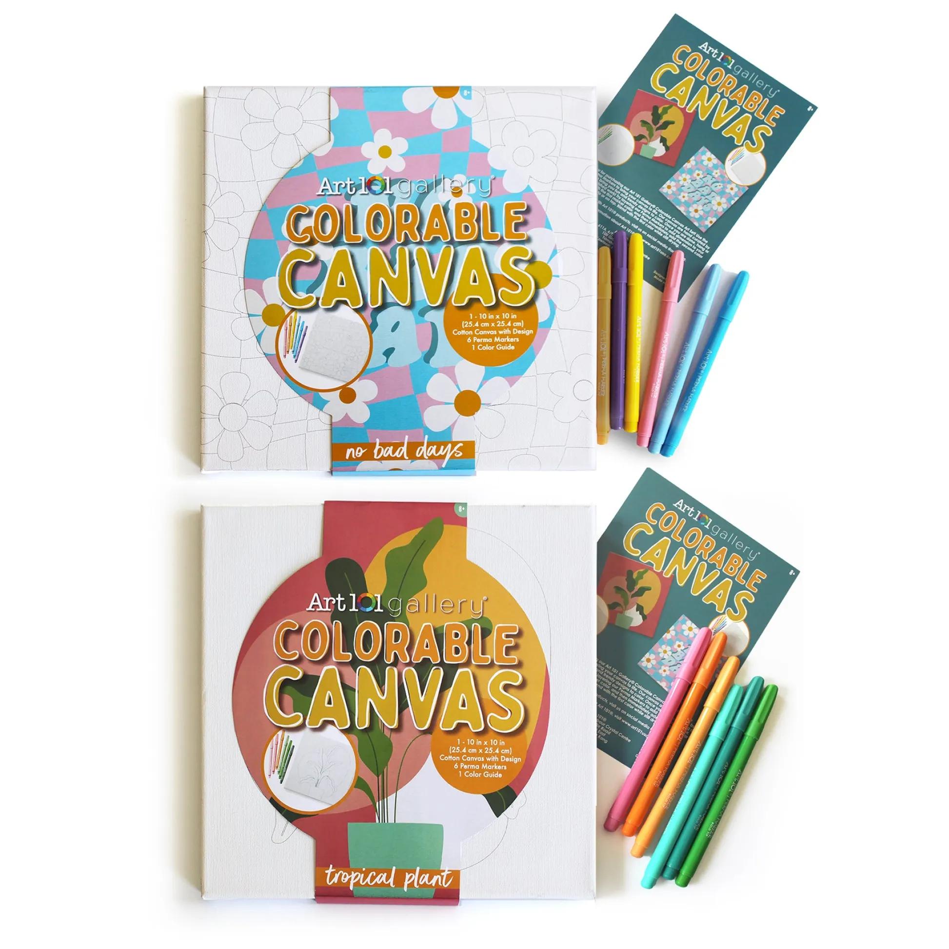 Educators Resource Art 101 DIY Colorable Canvas Wall Art Kit - 2-Pack* Drawing, Color & Painting