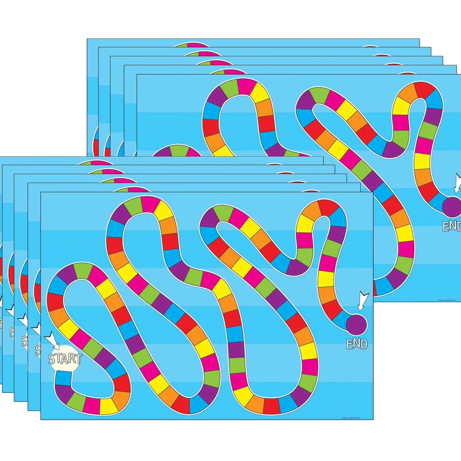 Educators Resource Ashley Productions Smart Poly Blank Game Board Chart - Dry-Erase, 10-Pack* Role-Playing Games|Board Games