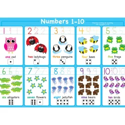 Educators Resource Ashley Productions Smart Poly Learning Placemat - Numbers 1-10 - 13" x 19" - Pack of 10* Preschool Education Toys & Activities