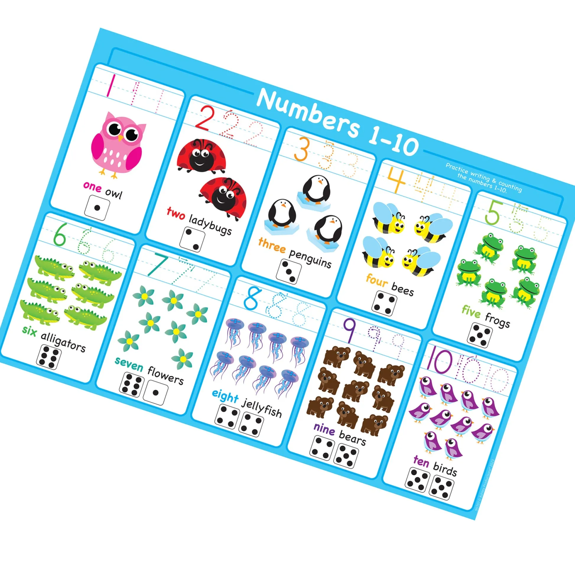 Educators Resource Ashley Productions Smart Poly Learning Placemat - Numbers 1-10 - 13" x 19" - Pack of 10* Preschool Education Toys & Activities