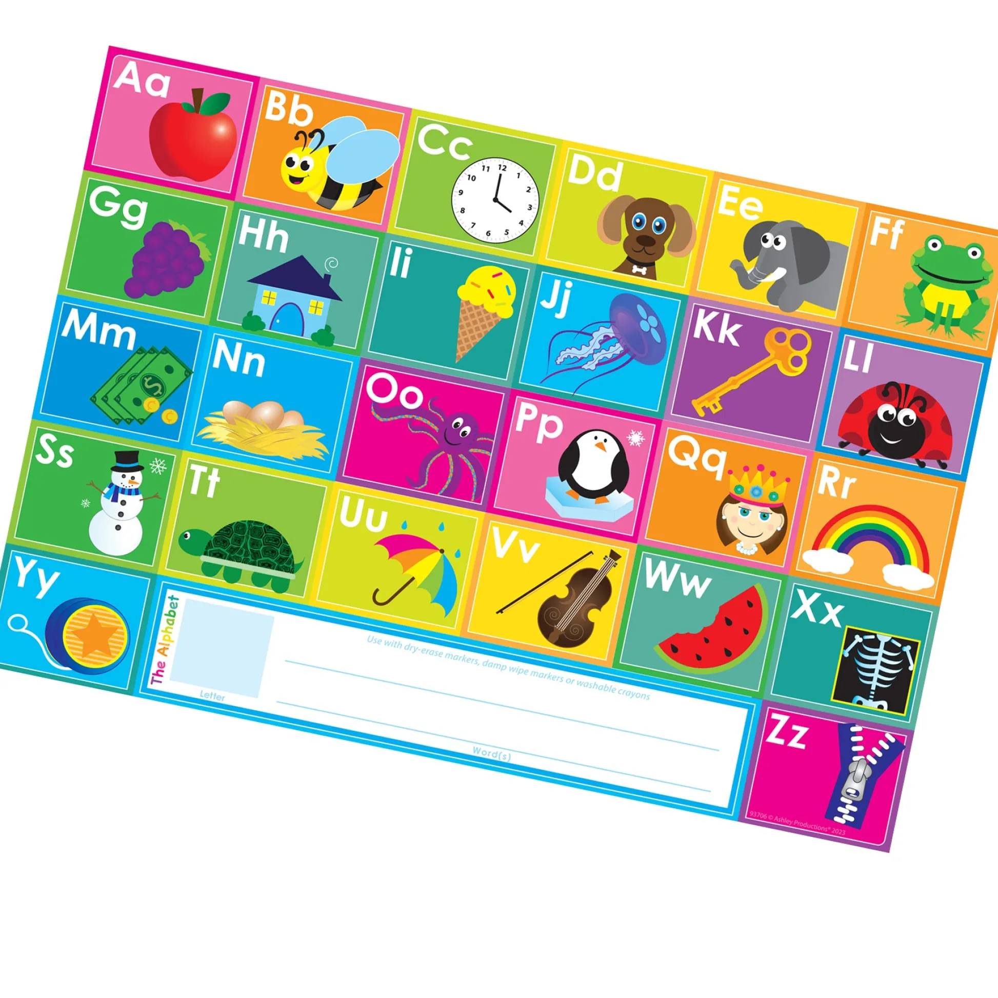 Educators Resource Ashley Productions Smart Poly ABC's Learning Placemat - 13" x 19" - Pack of 10* Preschool Education Toys & Activities