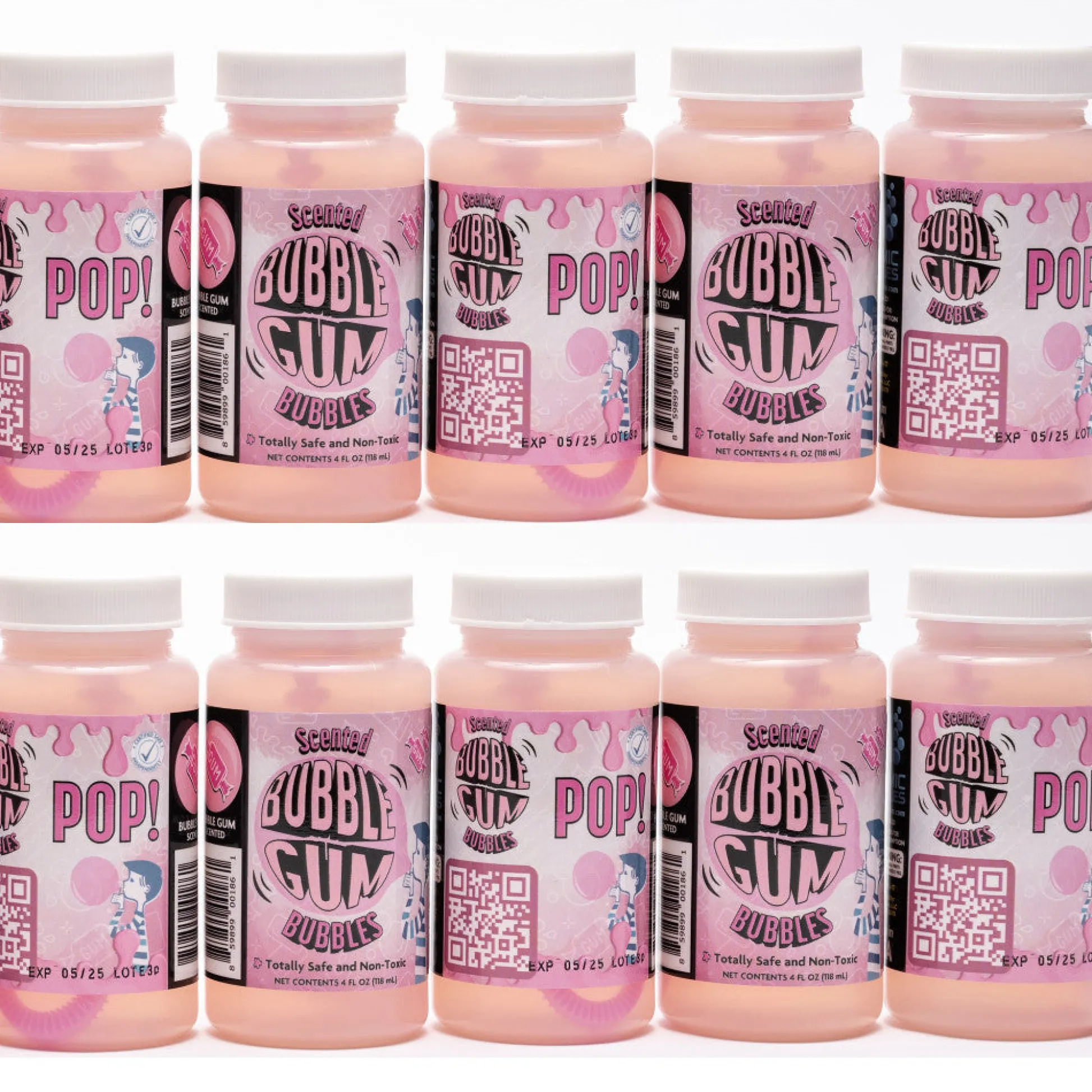 Flat River Group Atomic Bubbles Bubble Love Bubblegum Scented Bubbles, 10-Pack* Bubbles & Sidewalk Chalk
