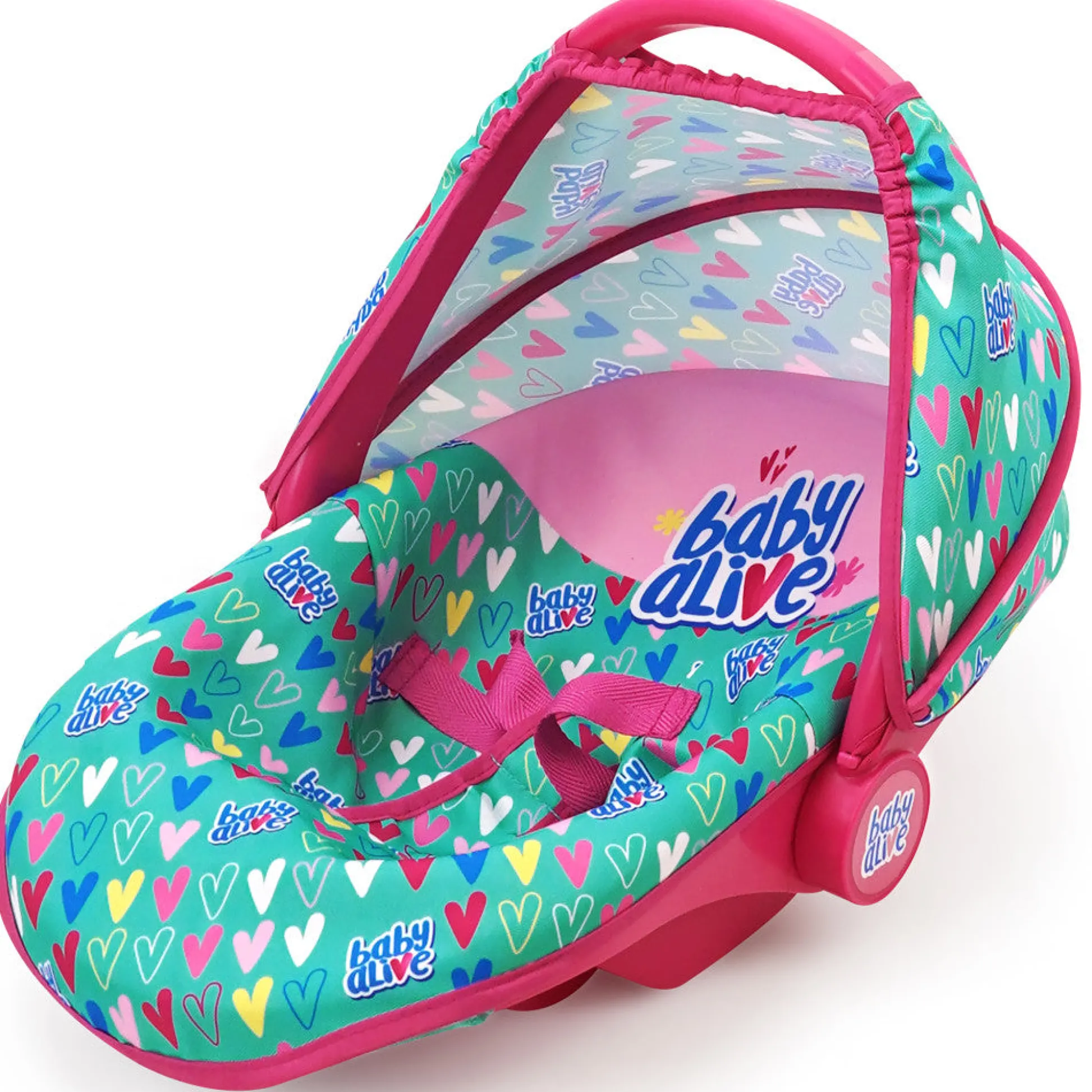 Flat River Group Baby Alive Deluxe Doll Car Seat - Multi-Function, Pink & Green Hearts* Stuffed Animals & Plush Toys