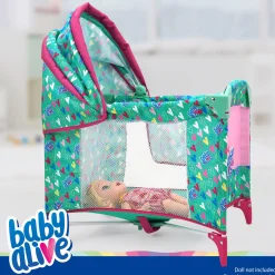 Flat River Group Baby Alive Deluxe Doll Play Yard with Canopy, Green & Pink Hearts* Stuffed Animals & Plush Toys