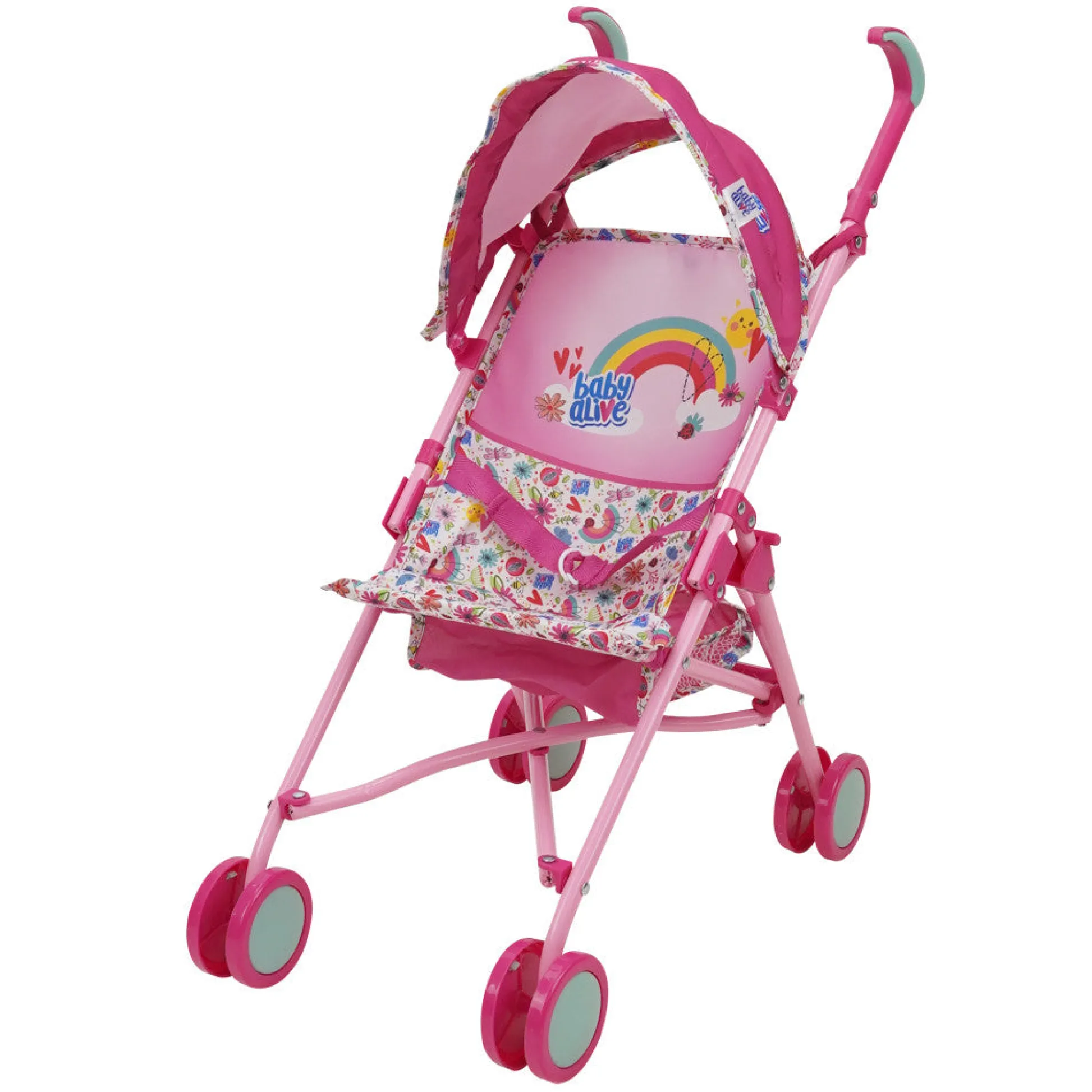 Flat River Group Baby Alive Doll Stroller with Retractable Canopy - Pink & Rainbow* Social & Emotional Skills|Stuffed Animals & Plush Toys
