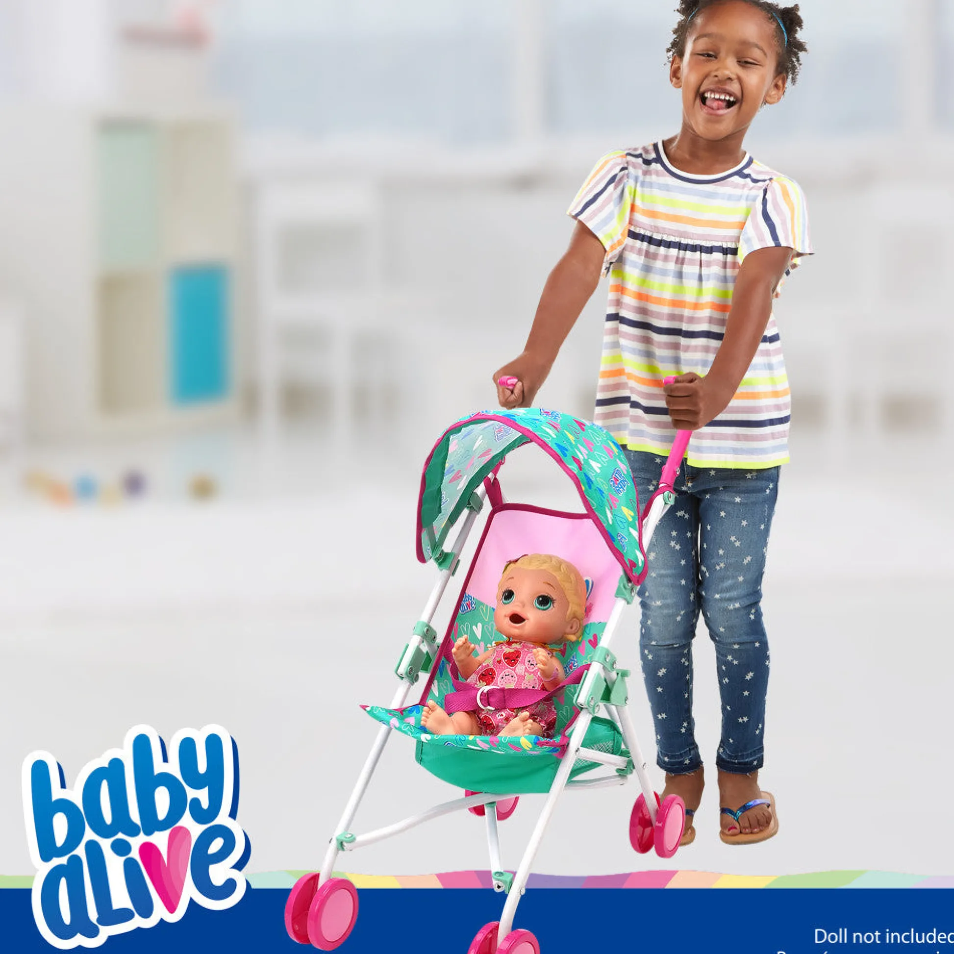 Flat River Group Baby Alive Doll Umbrella Stroller - Hearts and Colors Playset* Stuffed Animals & Plush Toys