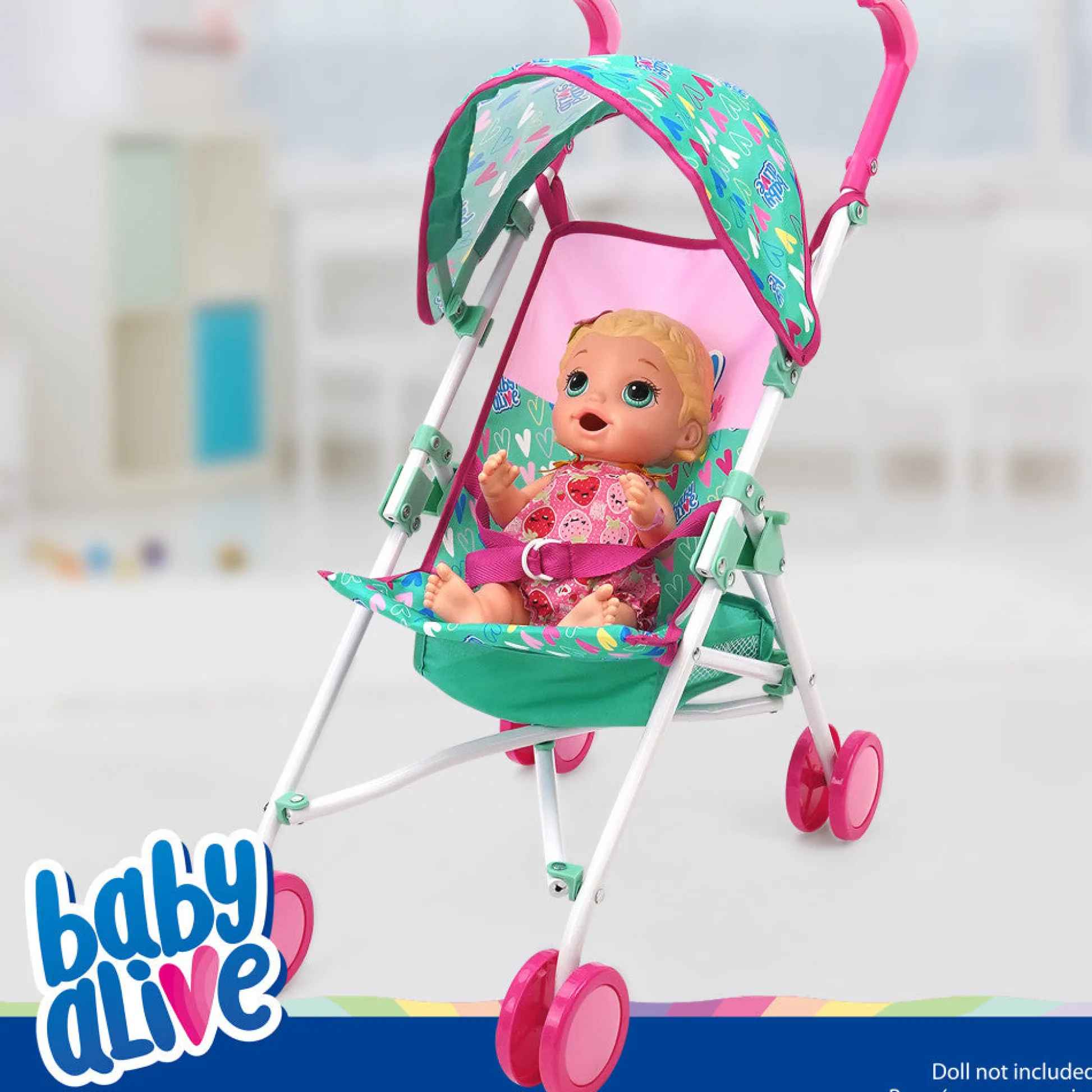Flat River Group Baby Alive Doll Umbrella Stroller - Hearts and Colors Playset* Stuffed Animals & Plush Toys
