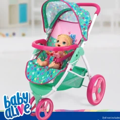 Flat River Group Baby Alive Heart-Themed Doll Jogging Stroller - Pink and Green Playset* Stuffed Animals & Plush Toys