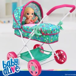 Flat River Group Baby Alive Travel N' Feed Playset - Pink and Green Hearts - 7pcs* Social & Emotional Skills|Stuffed Animals & Plush Toys