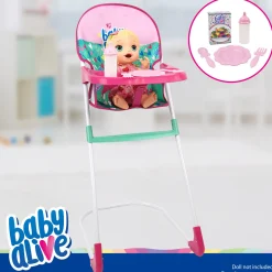 Flat River Group Baby Alive Travel N' Feed Playset - Pink and Green Hearts - 7pcs* Social & Emotional Skills|Stuffed Animals & Plush Toys