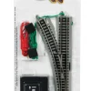 The Distribution Solutions Bachmann Trains - HO Scale Snap-Fit E-Z Track Remote Turnout - Left, Steel Alloy Rail with Black Roadbed* Trains & Train Tables