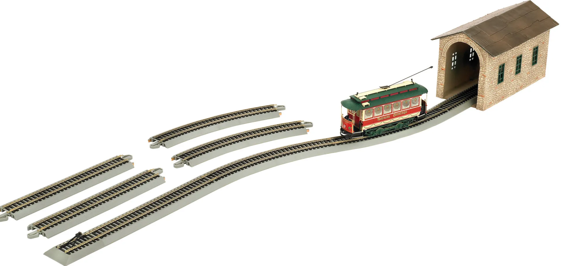 The Distribution Solutions Bachmann Trains - Village Streetcar Christmas Auto Reversing Set - On30 Scale* Trains & Train Tables