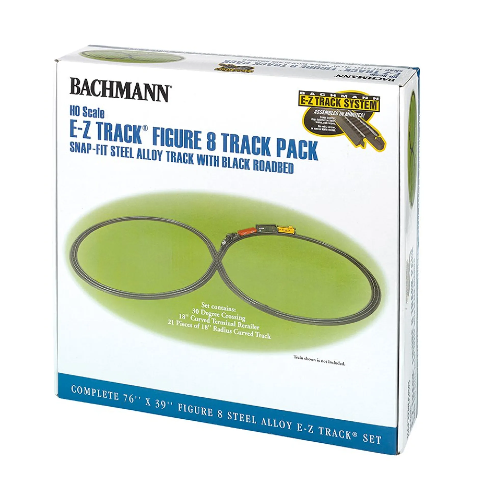 The Distribution Solutions Bachmann Trains HO Scale Figure 8 E-Z Track Pack - Steel Alloy Rail with Black Roadbed* Trains & Train Tables