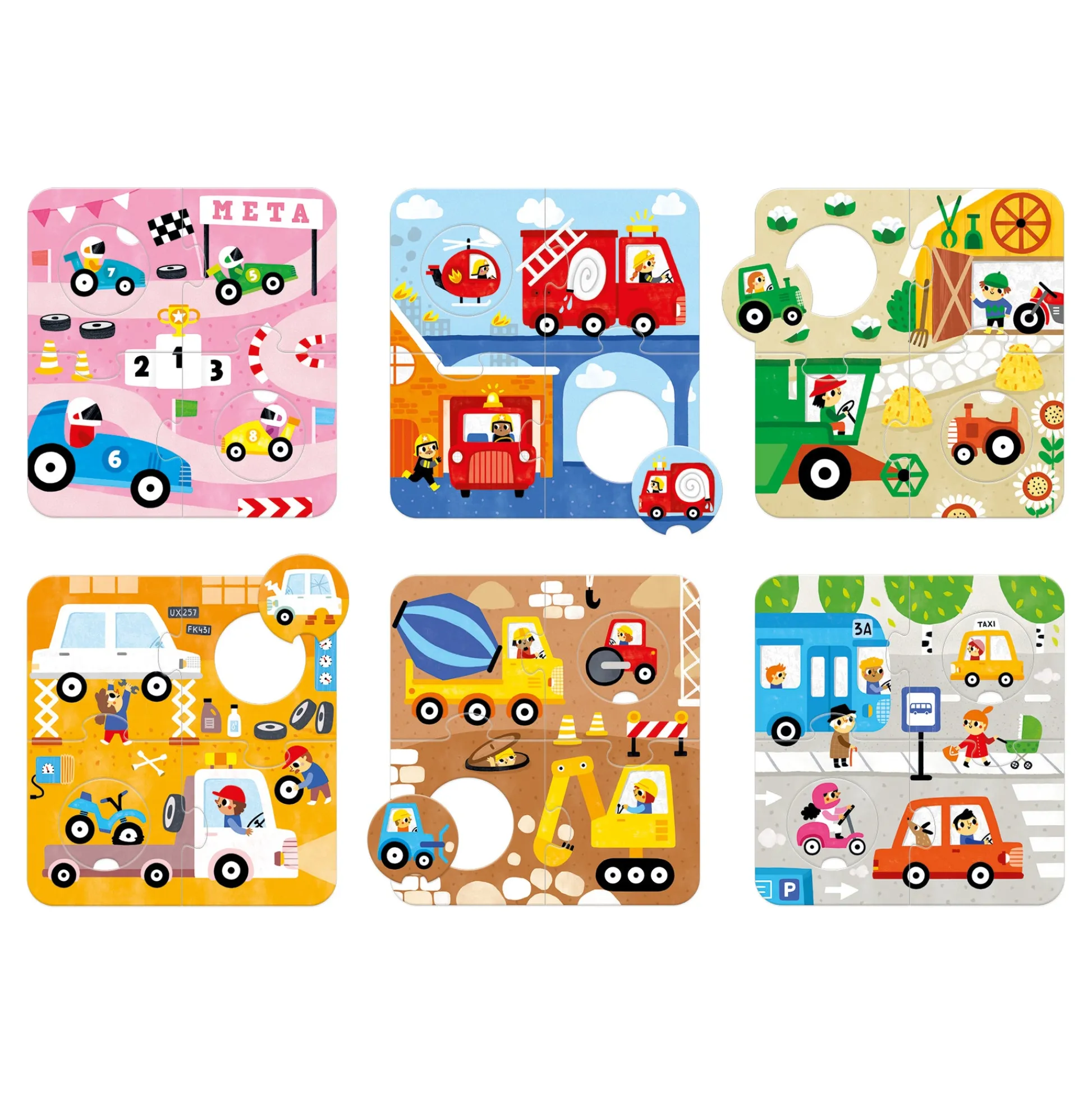 Educators Resource Banana Panda Educational Vehicle Adventure Puzzle Set - 6 pc* Puzzles