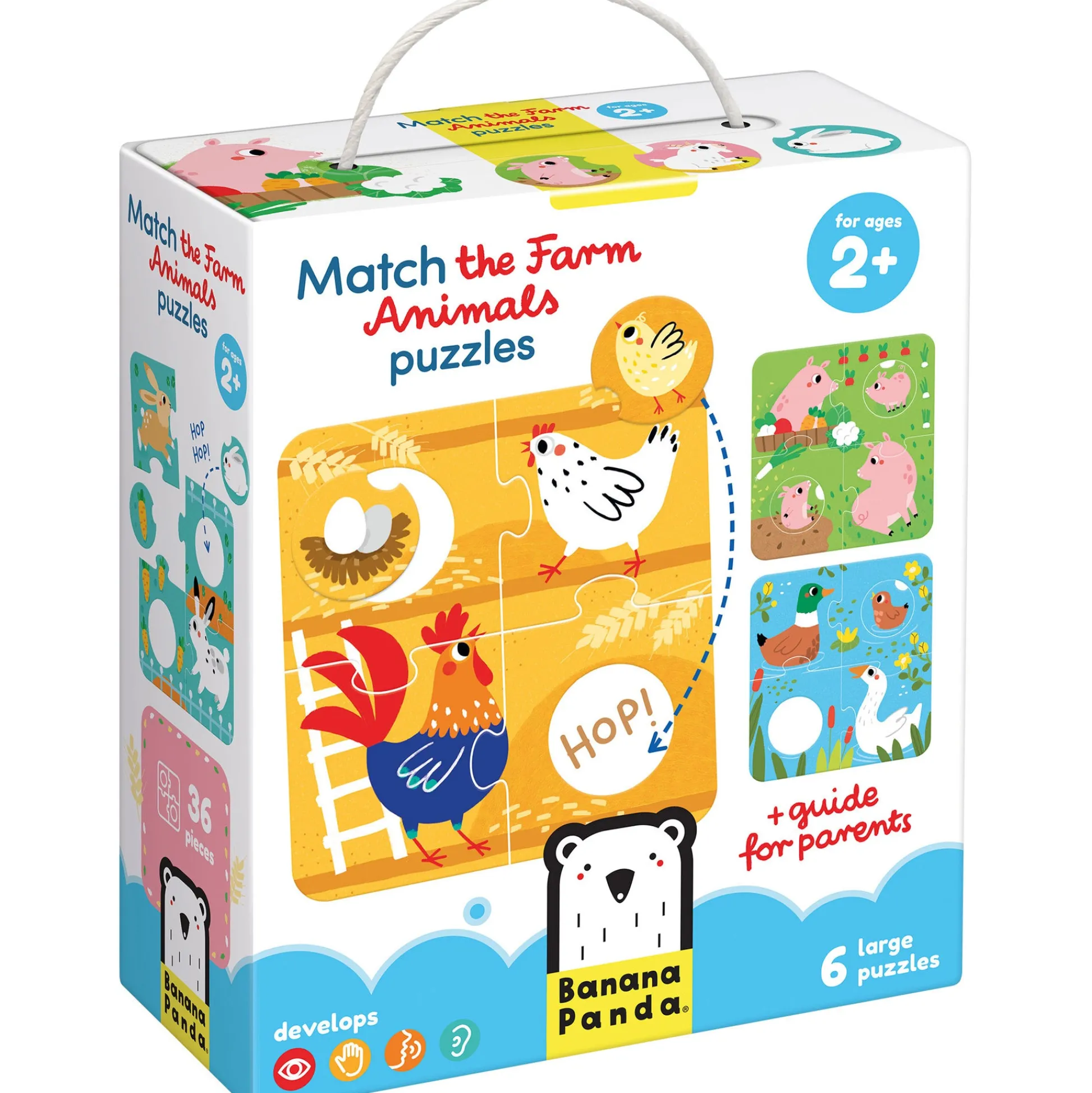 Educators Resource Banana Panda Farm Animals 6-Pack Match Puzzle - 36 pc* Puzzles