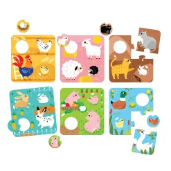 Educators Resource Banana Panda Farm Animals 6-Pack Match Puzzle - 36 pc* Puzzles