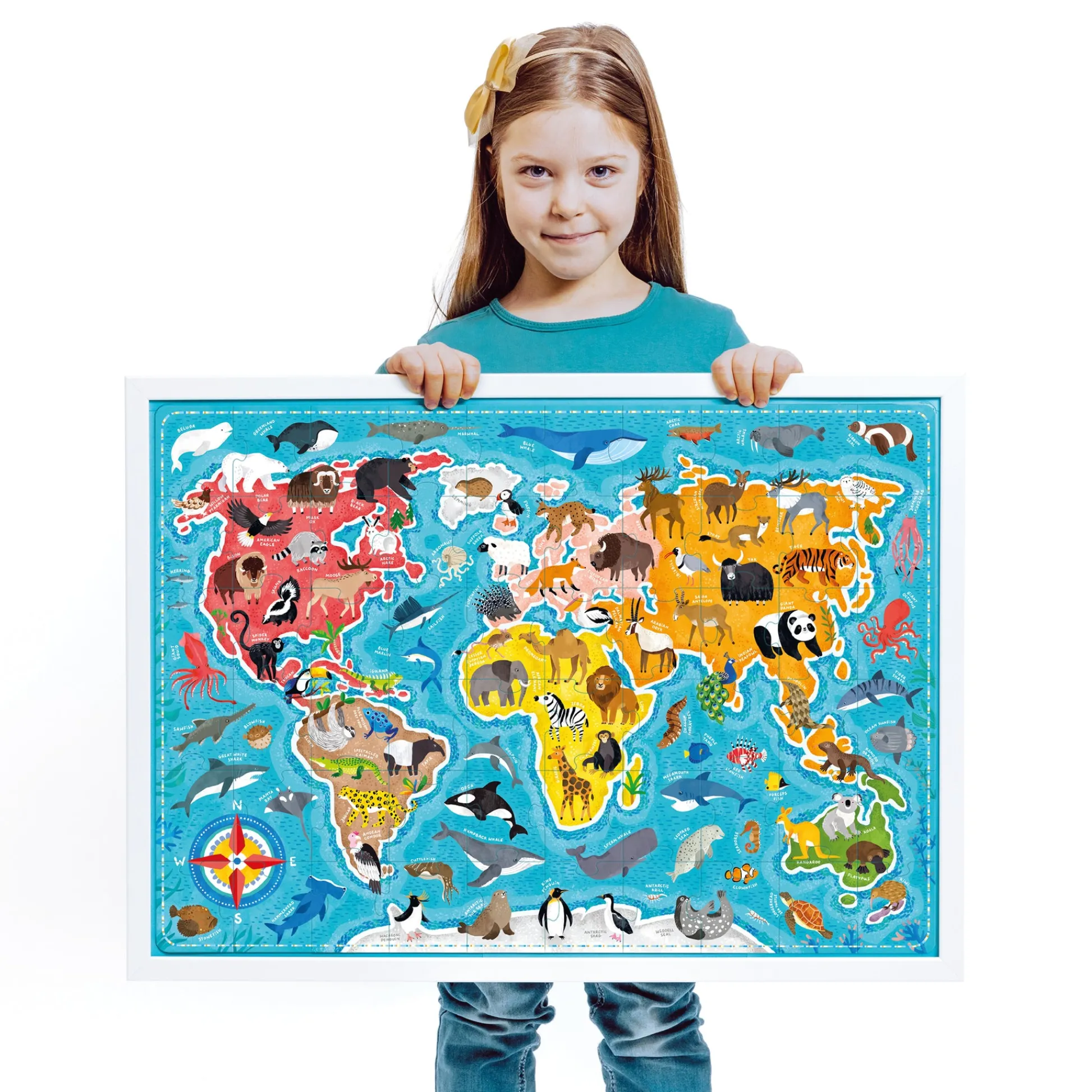 Educators Resource Banana Panda Puzzlove Animals Around the World Floor Puzzle - 60 pc* Puzzles