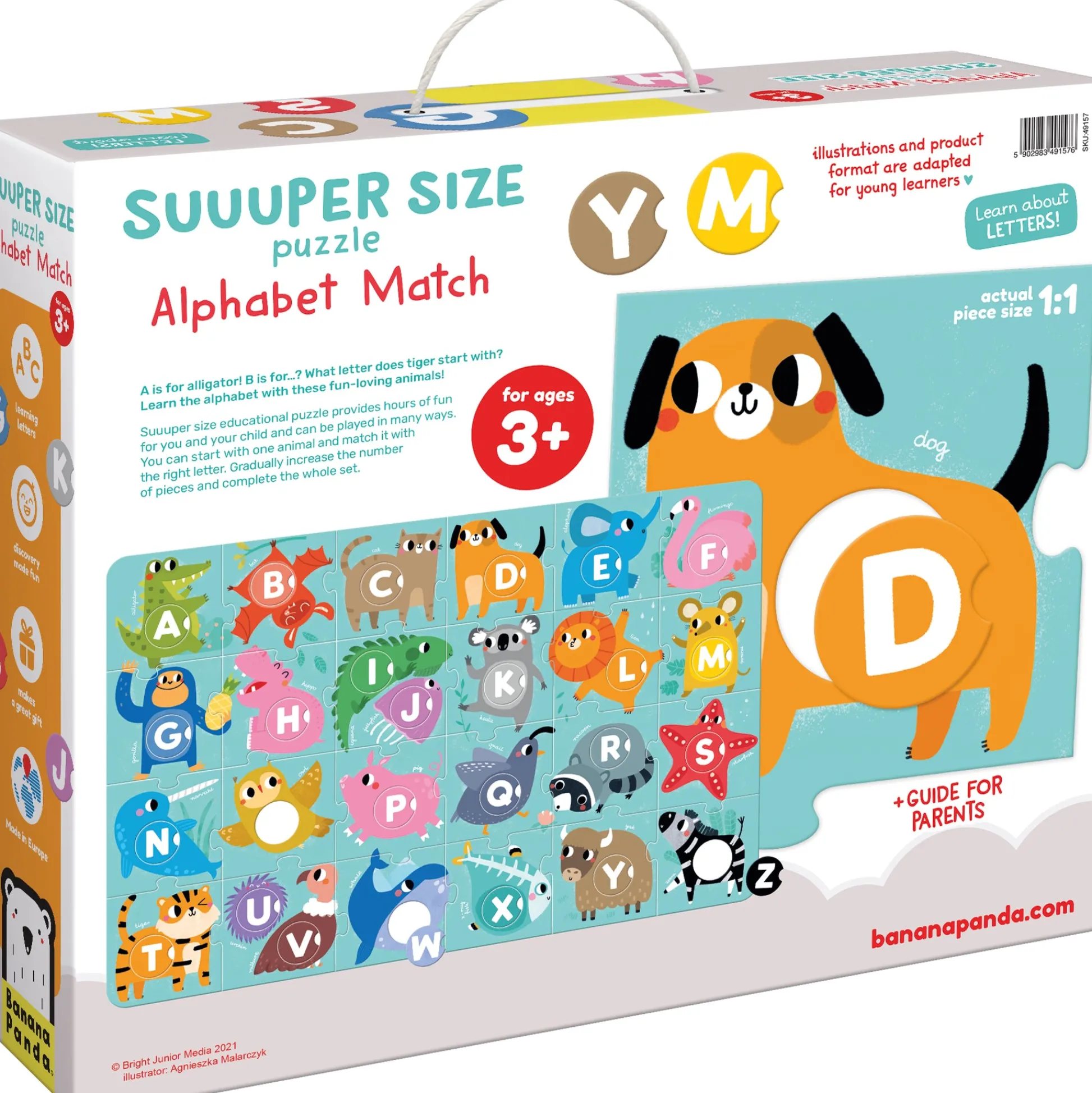 Educators Resource Banana Panda Super Size Alphabet Match Floor Puzzle - 50 pc* Puzzles