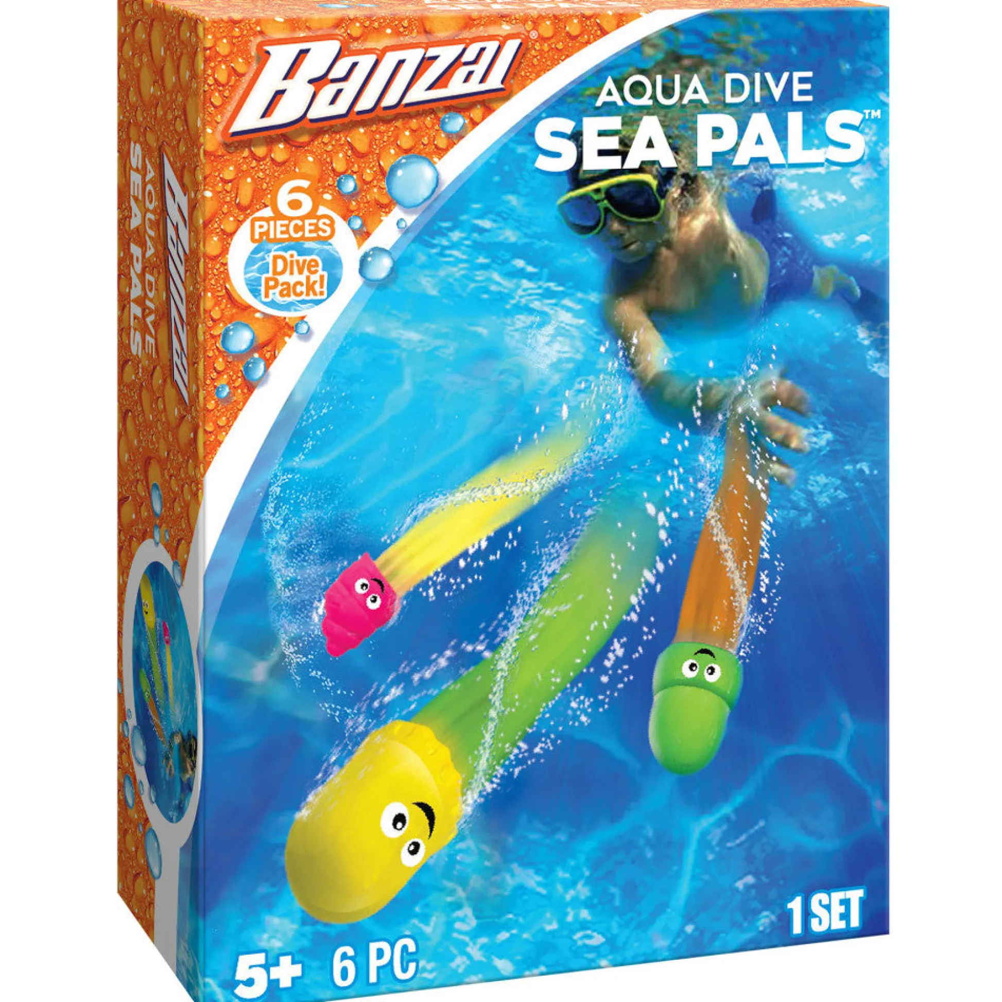 Flat River Group Banzai Aqua Dive Sea Pals 6-Piece Water Pool Dive Toy Set* Swimming Pools & Water Toys