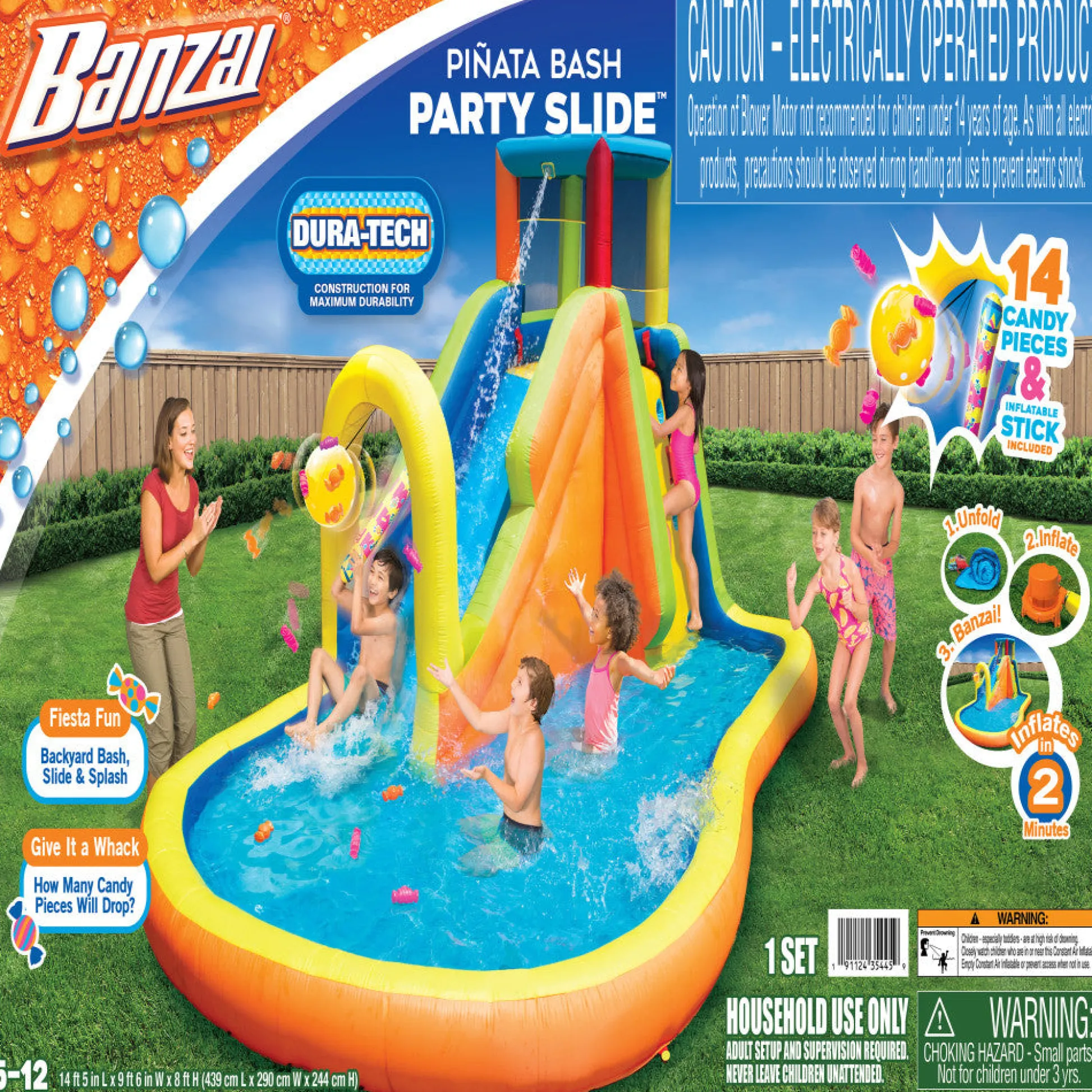 Flat River Group Banzai Inflatable Piñata Bash Water Slide Park with Quick Inflation* Swimming Pools & Water Toys