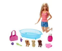 Macy's - Supplier Barbie Doll with Puppy Bath Playset - Interactive Grooming Fun* Social & Emotional Skills|Stuffed Animals & Plush Toys
