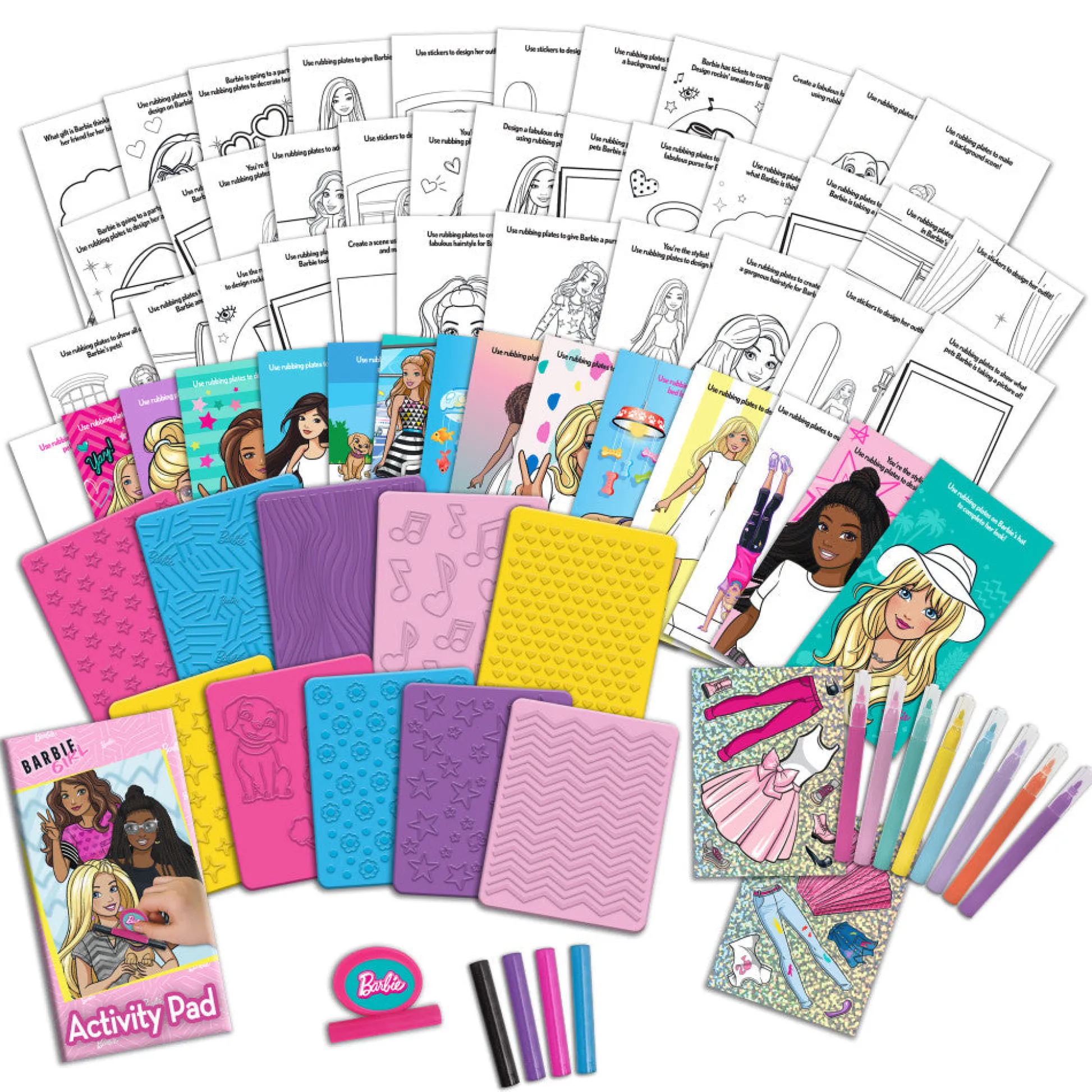 Flat River Group Barbie Fashion Creation Portfolio with Rubbing Plates by Tara Toy - Design & Customize Outfits* Drawing, Color & Painting