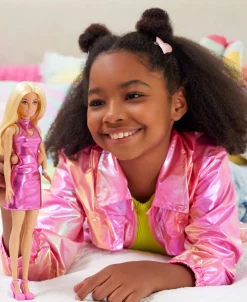 Macy's - Supplier Barbie Fashionistas Doll 230 - Blond Hair in Metallic Pink Minidress* Fashion Dolls|Stuffed Animals & Plush Toys