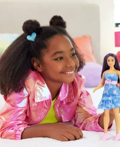 Macy's - Supplier Barbie Fashionistas Doll 231 - Purple Hair in Denim Butterfly Dress* Fashion Dolls|Stuffed Animals & Plush Toys