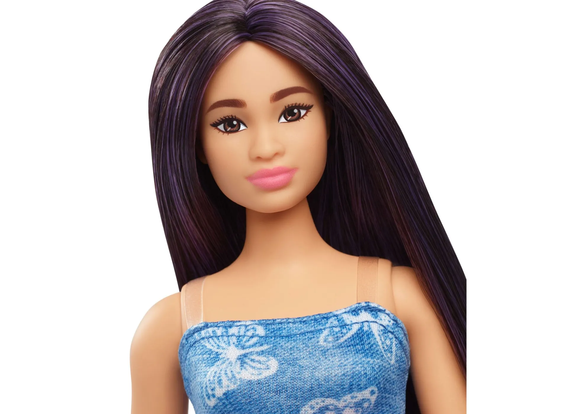 Macy's - Supplier Barbie Fashionistas Doll 231 - Purple Hair in Denim Butterfly Dress* Fashion Dolls|Stuffed Animals & Plush Toys