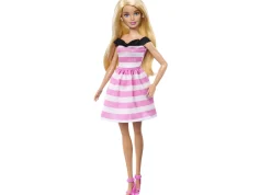 Macy's - Supplier Barbie 65th Anniversary Fashion Doll - Blonde Hair with Pink Striped Dress* Fashion Dolls|Stuffed Animals & Plush Toys