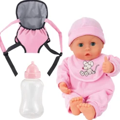 Flat River Group Bayer Design 13" My First Words Baby Doll with Carrier Set - Pink Mouse Outfit* Social & Emotional Skills|Baby Dolls